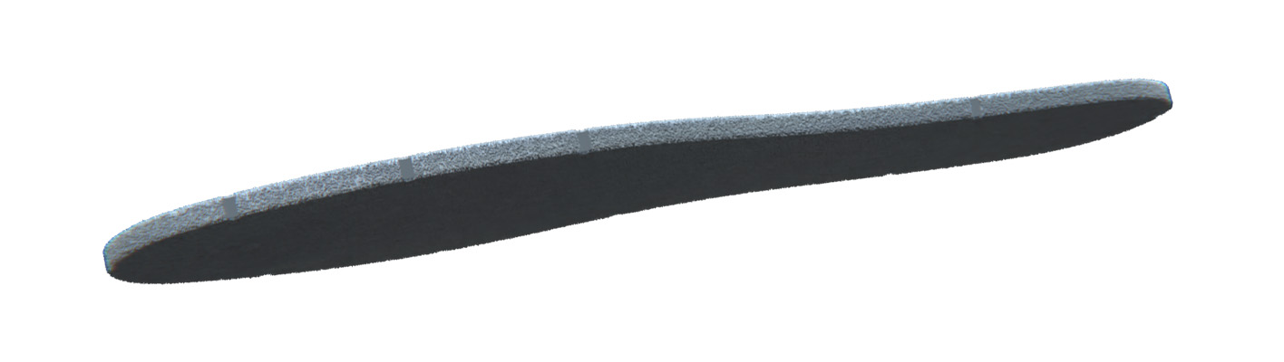 Visual of just the grey insulation insole with natural heat resistance and increased comfort.