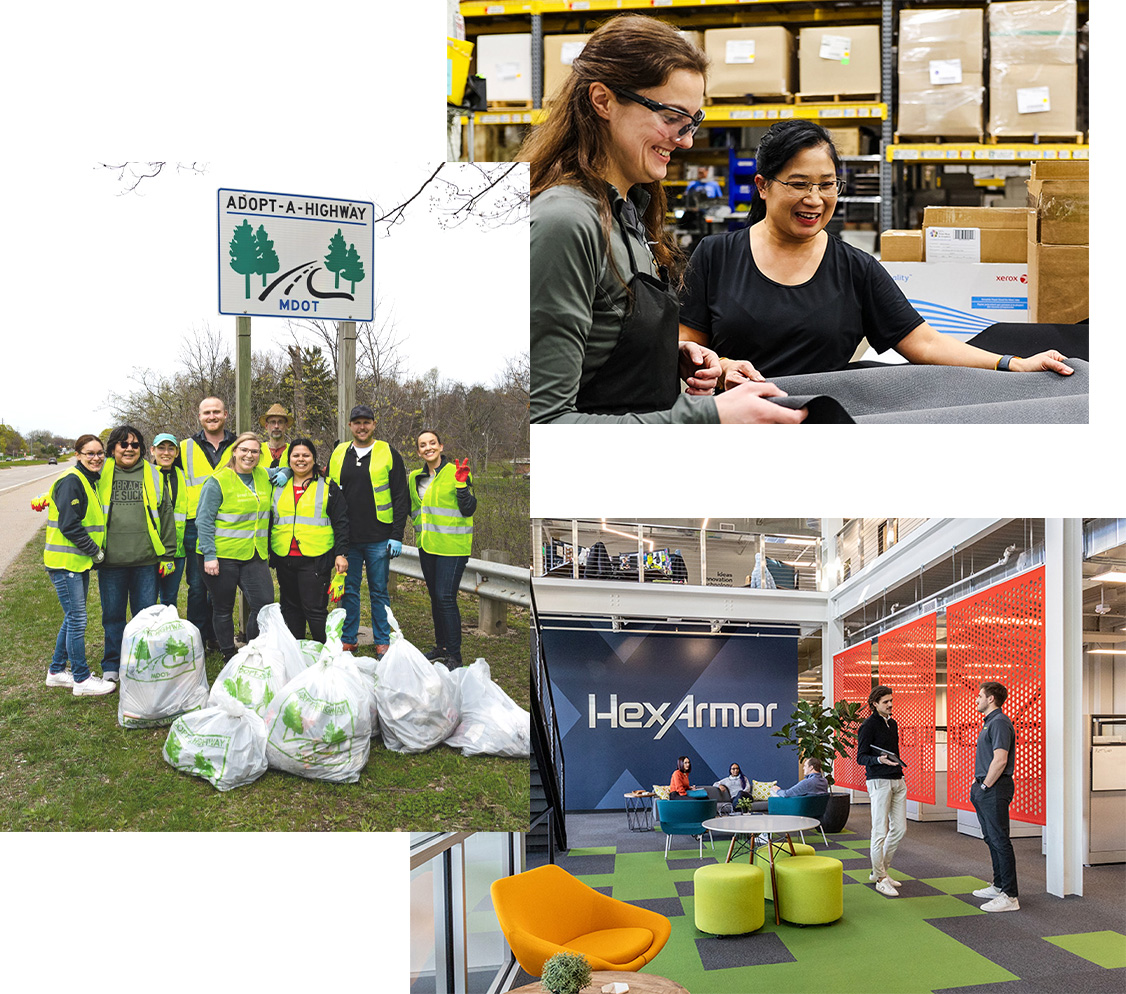 A collage of HexArmor employees