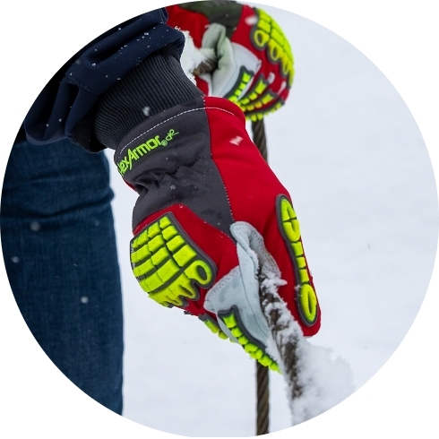 Go to cold resistant gloves with goatskin, leather, sandy nitrile, and TP-X® grip material.