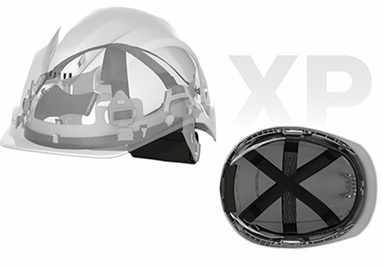 Available in all XP safety helmets, our premium six-point AirBridge® suspension system is ultrasonically welded, pre-assembled, and ready to wear right out of the bag – upping your comfort ease-of-use.