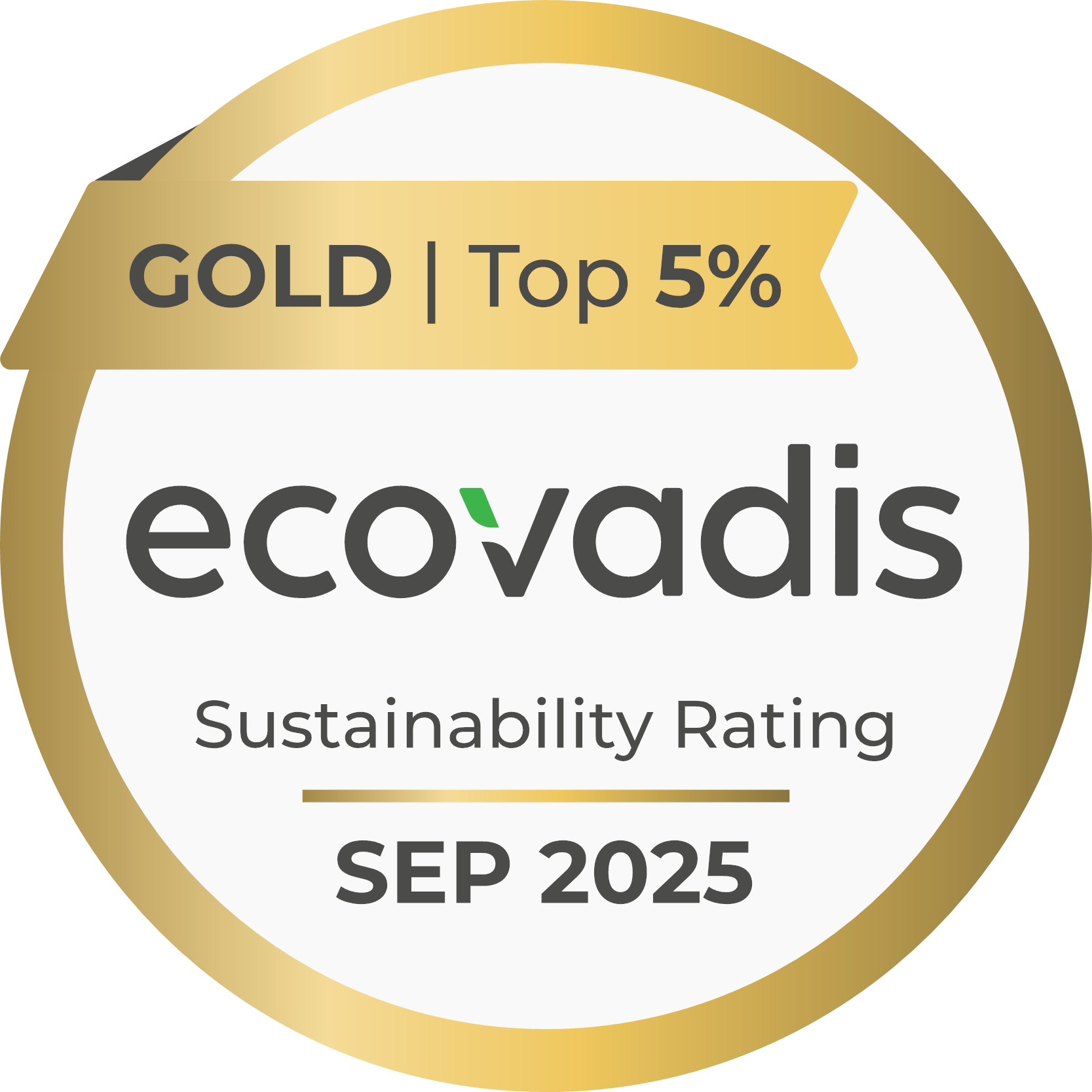 Gold EcoVadis sustainability rating badge