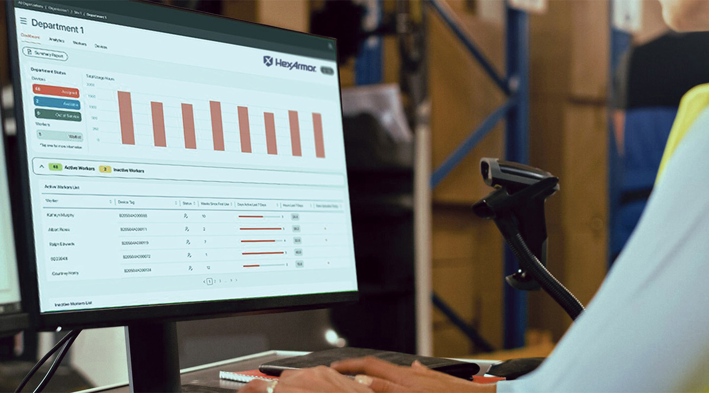 Worker reviewing the Verve Logic™ analytics dashboard.